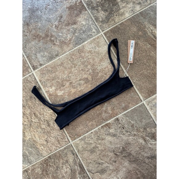 Skims Raw Edge Micro Scoop Bralette Onyx Large - Picture 4 of 9